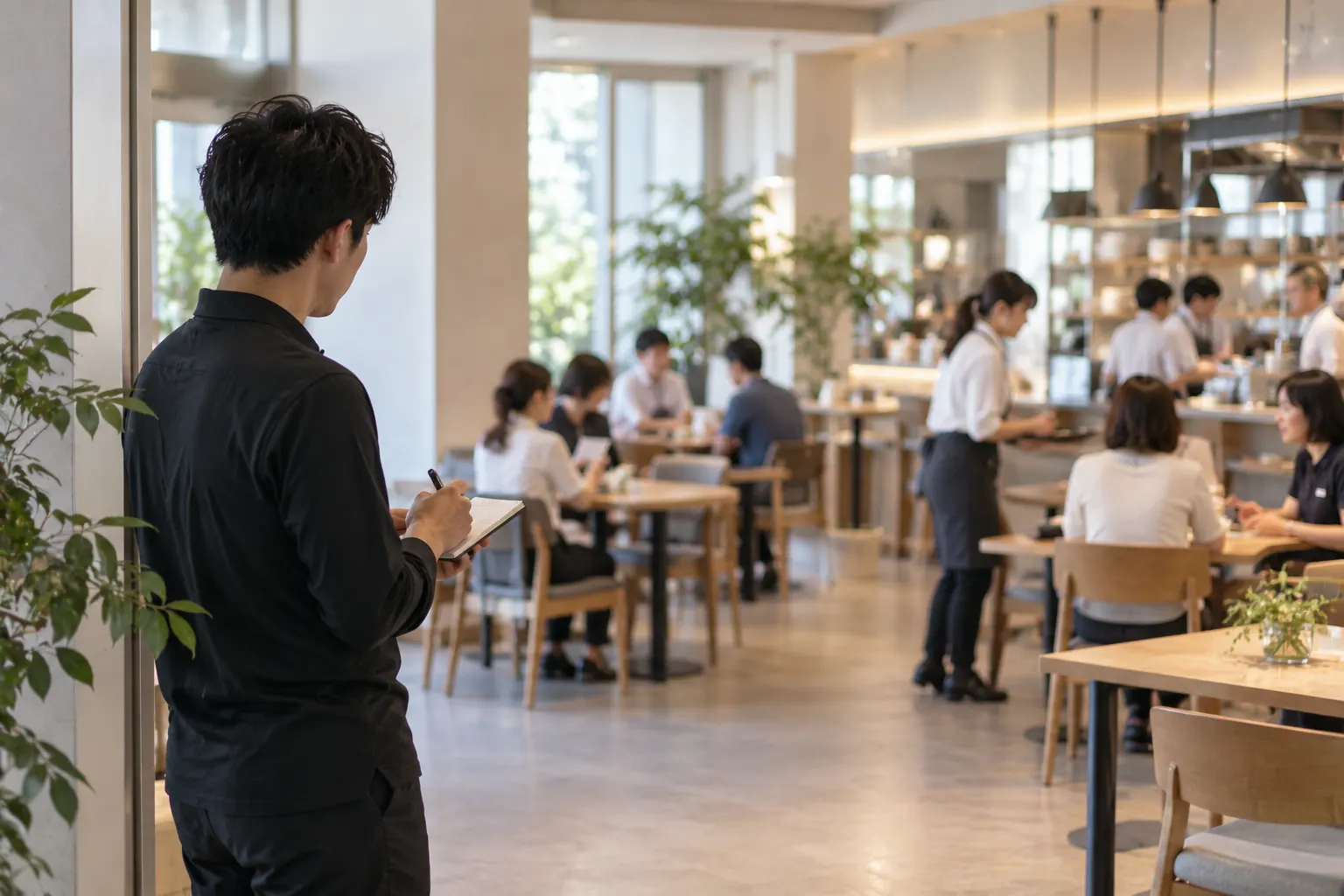 現場を観察する場面のイメージ