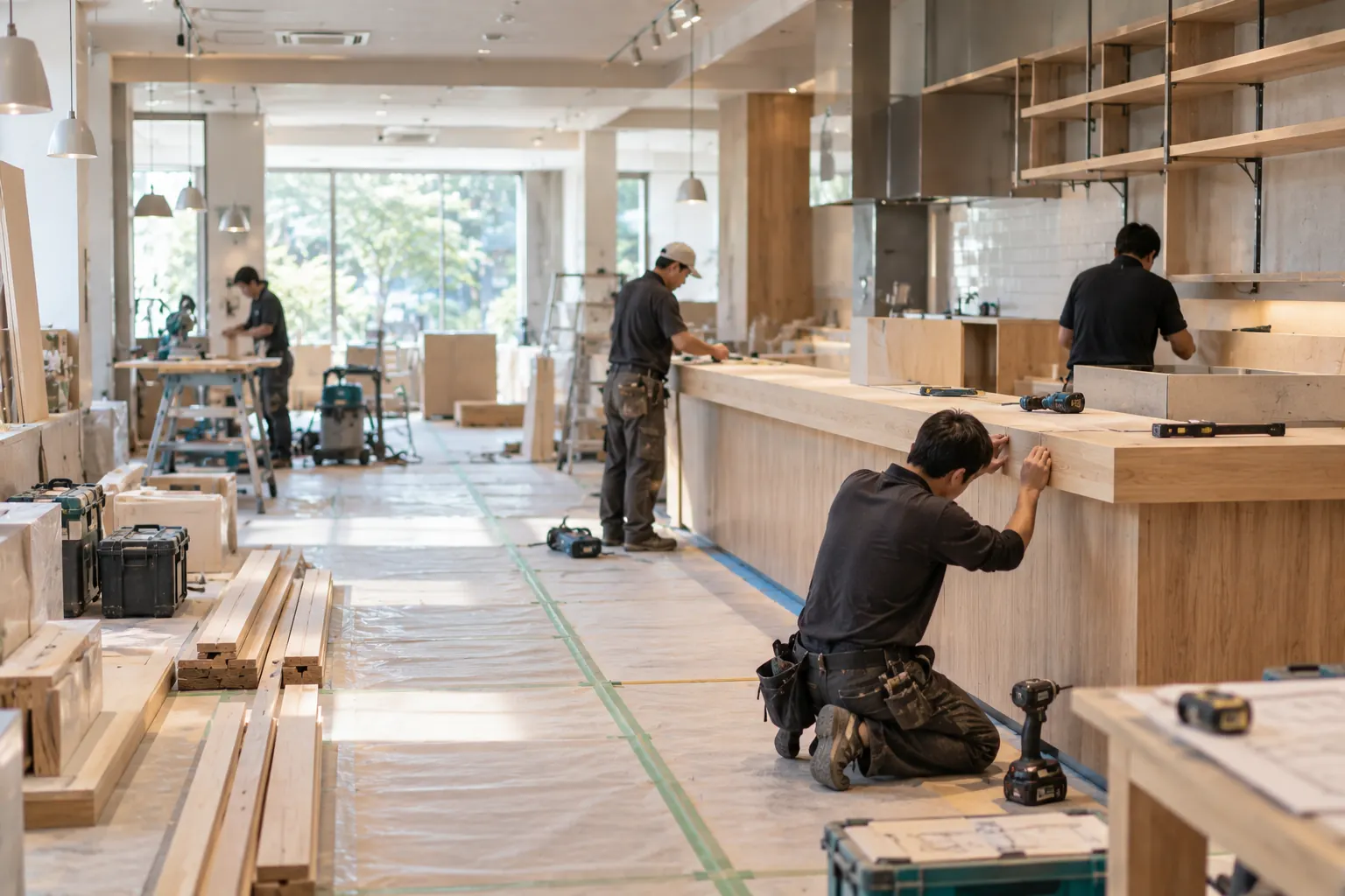 空間を形にしていく改修作業のイメージ